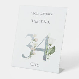 Süßes Weißes Tischnummer Sockelschild