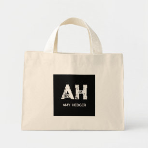 SÜßES WEIßES ZWEIBUCHSTABIGES MONOGRAMM NAME NATÜR MINI STOFFBEUTEL