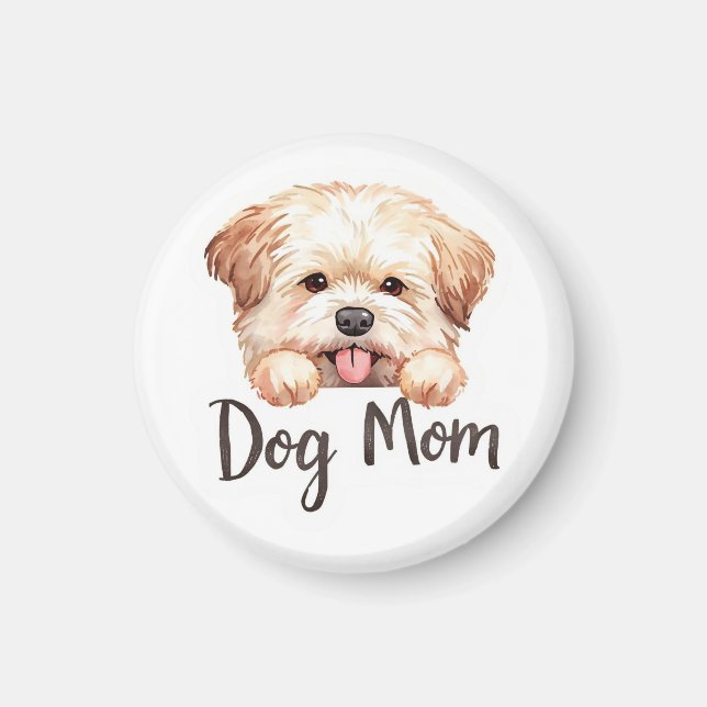 Süßes Welpe-Hund-Mama-Design Magnet (Vorne)