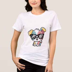 Süßes Welpen-Cartoon-T-Shirt Tri-Blend Shirt