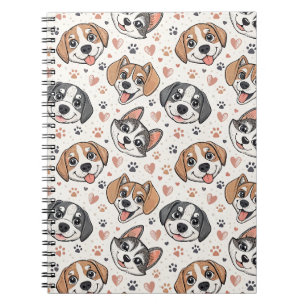 Süßes Welpen-Gesicht-Muster Kinder-Design für Hund Notizblock