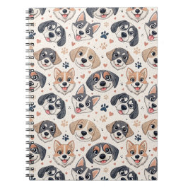 Süßes Welpen-Gesicht-Muster Kinder-Design für Hund Notizblock