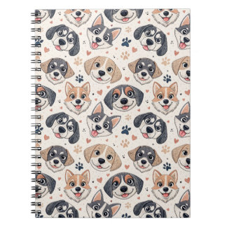 Süßes Welpen-Gesicht-Muster Kinder-Design für Hund Notizblock