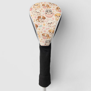 Süßes Welpen-Herzen-Wasserfarbenmuster (5) Golf Headcover