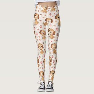 Süßes Welpen-Herzen-Wasserfarbmuster (1) Leggings