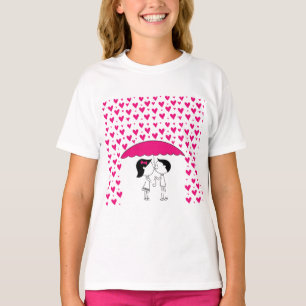 Süßes Welpen-Hund & Herzen Mädchen-Shirt - Lieblic T-Shirt