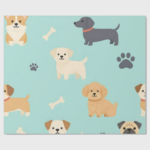 Süßes Welpen-Hund-Muster Geschenkpapier