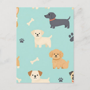 Süßes Welpen-Hund-Muster Postkarte