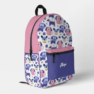 Süßes Welpen-Muster Personalisierte Mädchen Schule Bedruckter Rucksack
