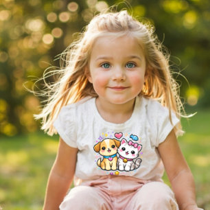 Süßes Welpen- und Kätzchen-Y2K-Kinder-T-Shirt Kleinkind T-shirt