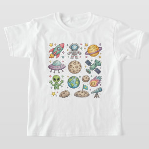 Süßes Weltraum-Abenteuer Kinder T-Shirt