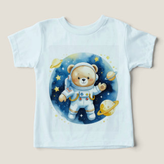 Süßes Weltraum-Astronaut-Bär-T-Shirt für Kleinkind