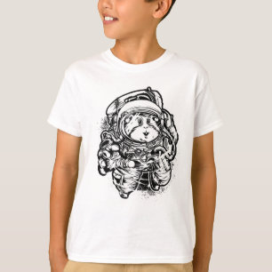 Süßes Weltraumkatze-Astronauten-Skizze-T-Shirt T-Shirt