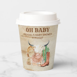 Süßes Western-Baby-Jungen-Cowboy-Thema Pappbecher