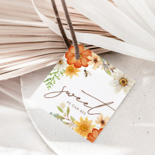 Süßes wie Biene   Floral Spring Baby Dusche Geschenkanhänger