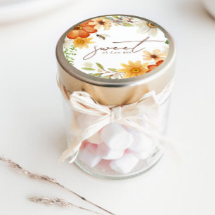 Süßes wie Biene   Floral Spring Baby Dusche Runder Aufkleber