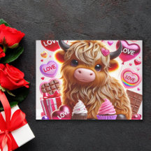Süßes wie Candy Highland Cow Valentines