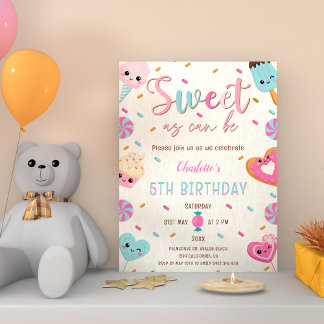 Süßes wie kann Cupcake Cuptut Donut Geburtstag Einladung