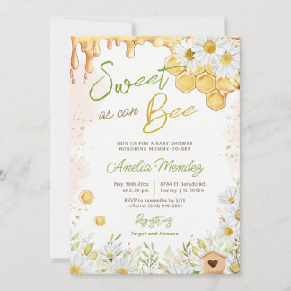 Süßes wie möglich Honeycomb Babydusche Sprinkle in Einladung