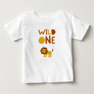 Süßes "Wilder Eins" Erstes Geburtstags Löwe Kinder Baby T-shirt