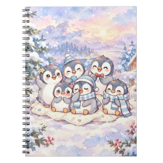 Süßes Winter-Pinguin-Spiralnotizbuch Notizblock