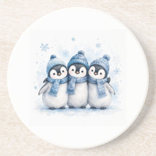 Süßes Winter-Pinguin-Trio-Getränkehalter   Anbetun Getränkeuntersetzer