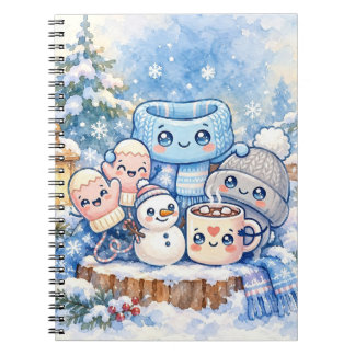 Süßes Winter-Schneemann-Spiralnotizbuch Notizblock