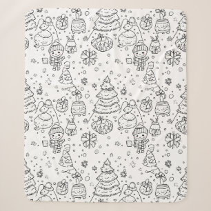 Süßes Winter-Weihnachts-Doodle-Muster (3) Sherpadecke