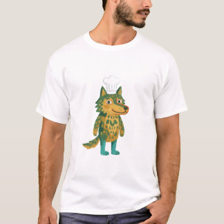 Süßes Wolf-Kochmützen-T-Shirt – Waldgrün T-Shirt