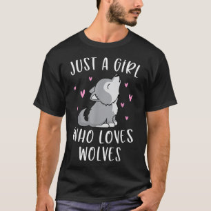 Süßes Wolf-Shirt für Mädchen, einfach ein Mädchen  T-Shirt