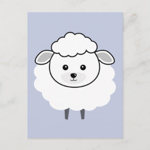 Süßes wolliges Lammgesicht Postkarte