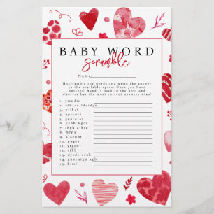 Süßes 'Wortverwirrung' Baby Shower Spiel