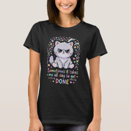 Süßes wütendes Katzen-Zitat - Pastell-farbenes Ges T-Shirt