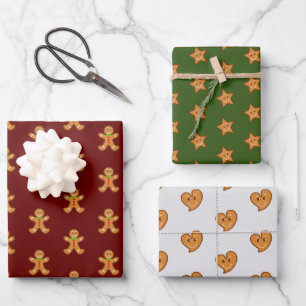 Süßes XmaS Lebkuchen mit W/G/S Geschenkpapier Set