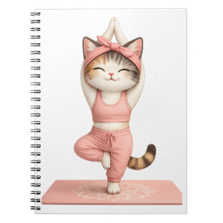Süßes Yoga-Katzen-Notizbuch – Anbetungswürdige ros Notizblock