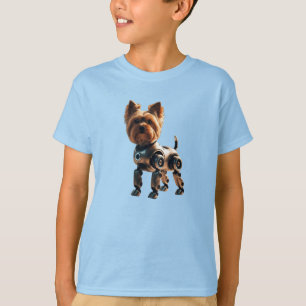 Süßes Yorkie-Roboter-Kinder-T-Shirt T-Shirt