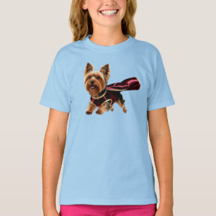 Süßes Yorkie-Superhelden-Kinder-T-Shirt T-Shirt