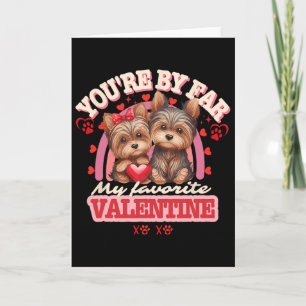 Süßes Yorkshire-Paar Valentinstag Retro Yorkie Karte