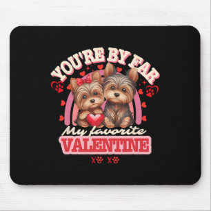 Süßes Yorkshire-Paar Valentinstag Retro Yorkie Mousepad