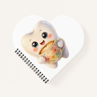 Süßes Zahnarzt-Kaffeeliebhaber-Kawaii-Charakter-No Notizbuch