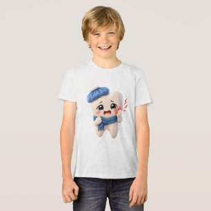 Süßes Zahnschmerzen-Zahn-Charakter-Kinder-T-Shirt Tri-Blend Shirt