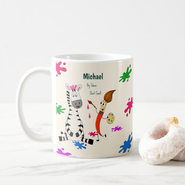 Süßes Zebra Vorschulkinder Kaffeetasse (Mit Donut)