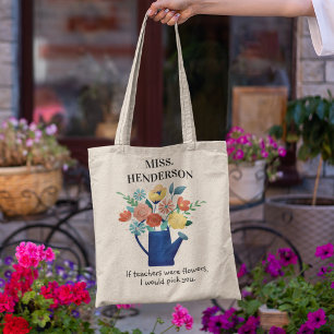 Süßes Zitat Lehrer Geschenk Farbige Blumen Tragetasche