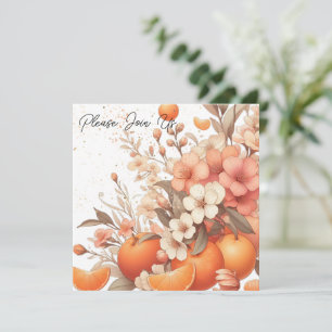 Süßes Zitrusfrüchte Orangen und Blume neutral Einladung