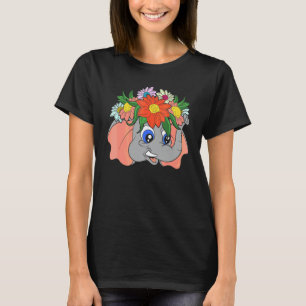 Süßes Zoo-Tier Gartenblumen Afrika Safari Elefant T-Shirt