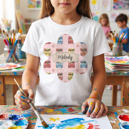 Süßes Zur-Schule-Crayon-Muster T-Shirt