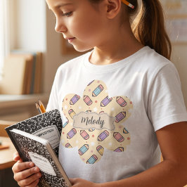 Süßes Zur-Schule-Pencil-Muster T-Shirt