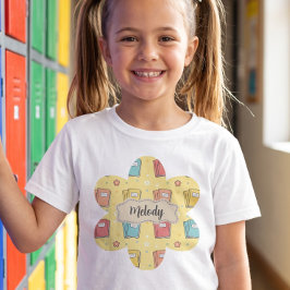 Süßes Zur-Schule-Rückkehr-Buchmuster T-Shirt