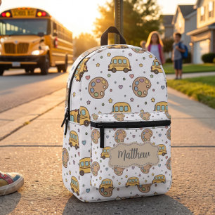 Süßes Zurück zur Schule Bus Muster Bedruckter Rucksack