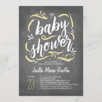 Süßeste Chalkboard Babydusche Einladung| Yello